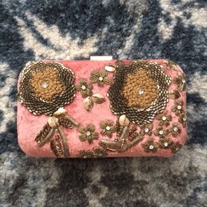 Zara Embellished Velvet Clutch